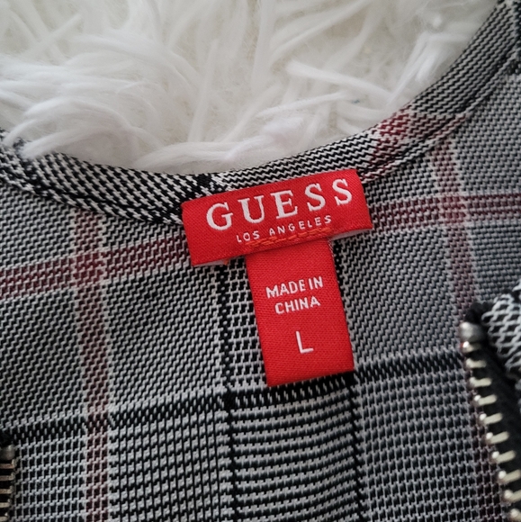 Guess Plaid Zippered Dress size Large - Picture 3 of 7
